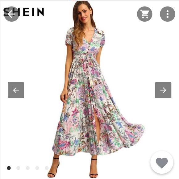 shein floral maxi dress